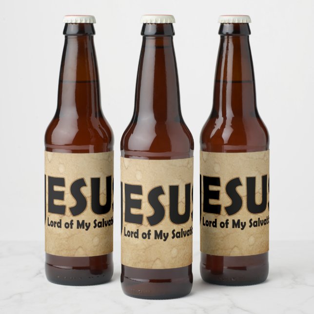 Jesus Lord Salvation Beer Bottle Label (Bottles)