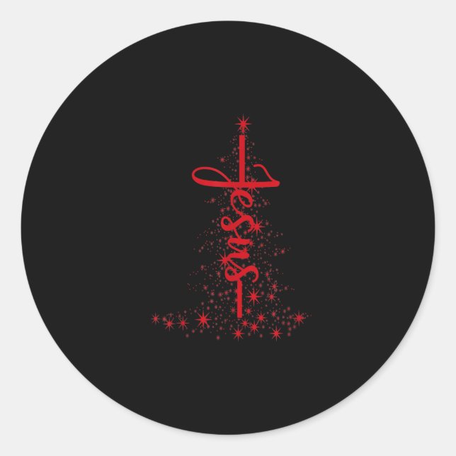 Jesus Love | Christmas Tree Christian Star Jesus Classic Round Sticker (Front)