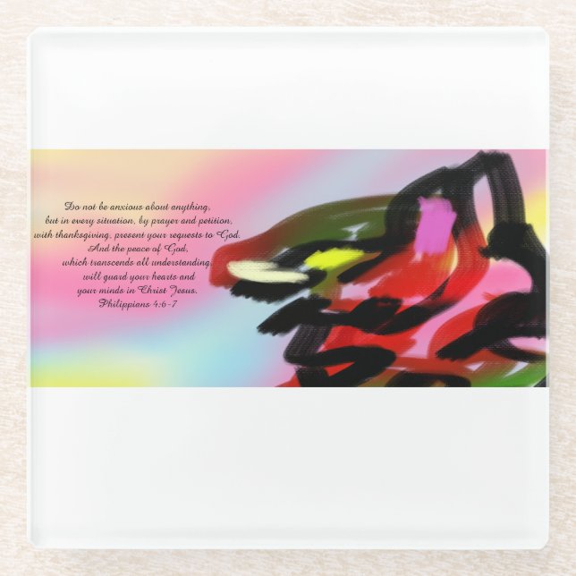 Jesus love glass coaster (Front)