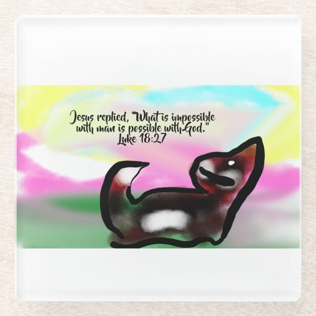 jesus love  glass coaster (Front)