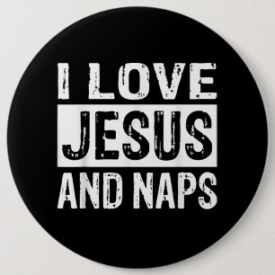 Jesus Love I Love Jesus And Nap Christian 6 Cm Round Badge