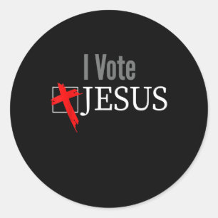 Jesus Love   I Vote Jesus Christian Cross Classic Round Sticker