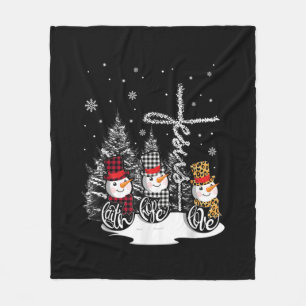 Jesus Love   Jesus Faith Hope Love Snowman Fleece Blanket
