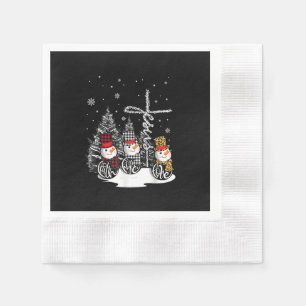 Jesus Love   Jesus Faith Hope Love Snowman Napkin