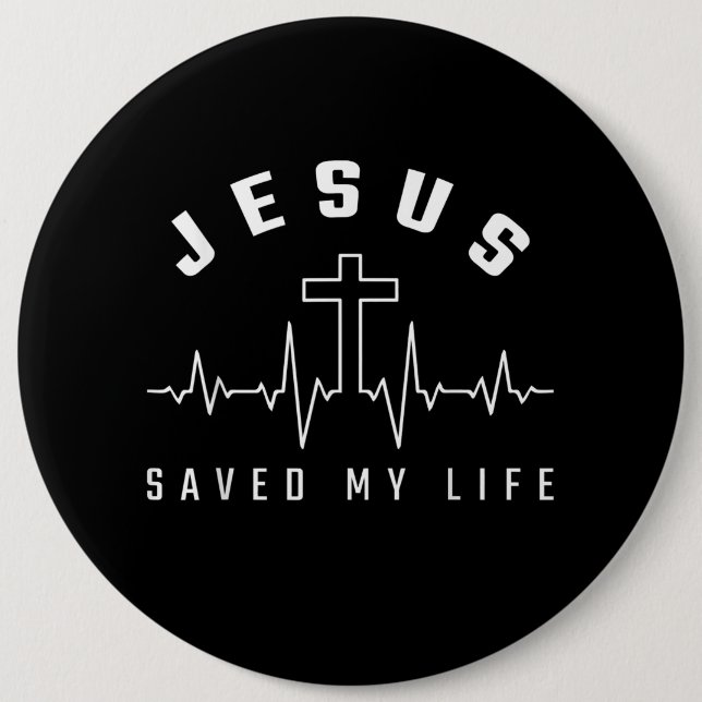 Jesus Love | Jesus Saved My Life Cross Christian 6 Cm Round Badge (Front)