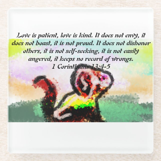 jesus love kind  glass coaster (Front)