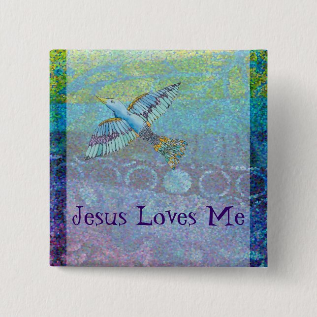 Jesus Love Me 15 Cm Square Badge (Front)