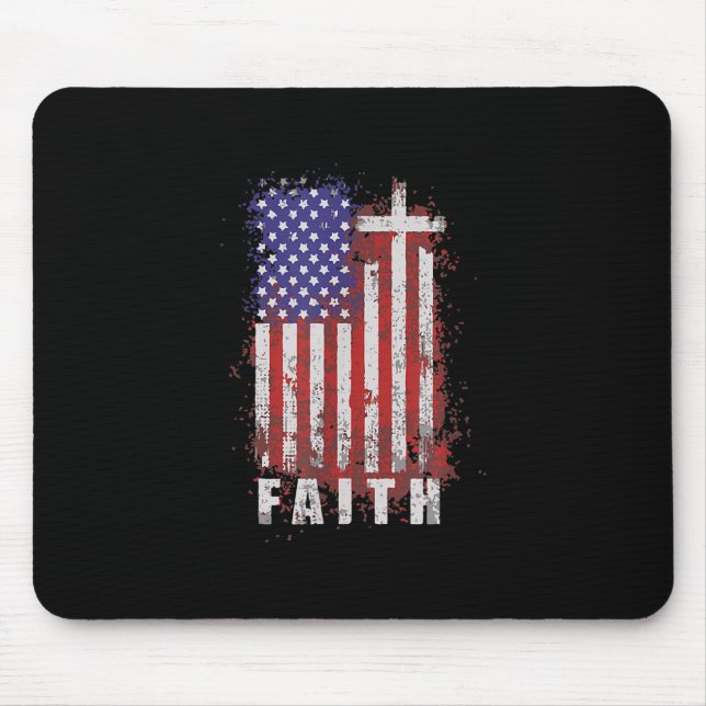 Jesus Love | Patriotic Christian Faith Jesus USA Mouse Mat (Front)