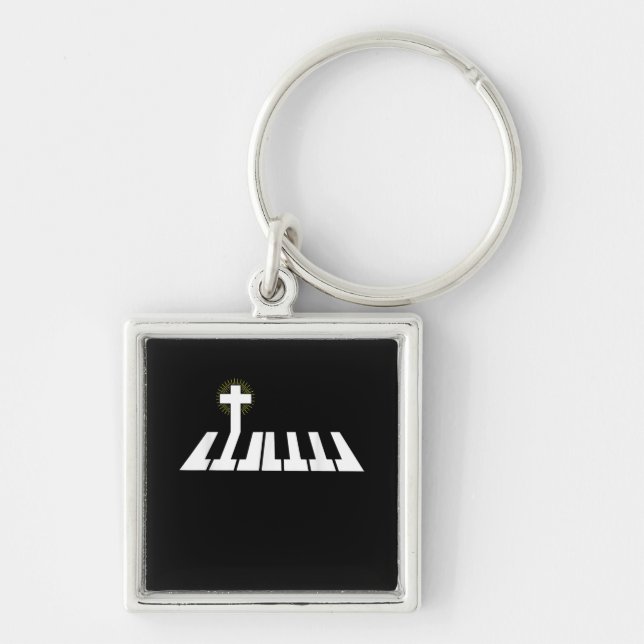 Jesus Love | Piano Cross Christian Jesus Faith Key Ring (Front)