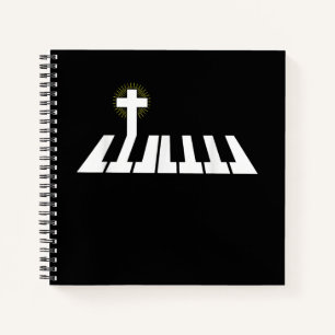 Jesus Love Piano Cross Christian Jesus Faith Notebook