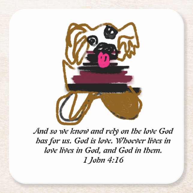 Jesus love plan joy square paper coaster (Front)