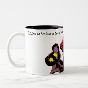 Jesus love rose Two-Tone coffee mug