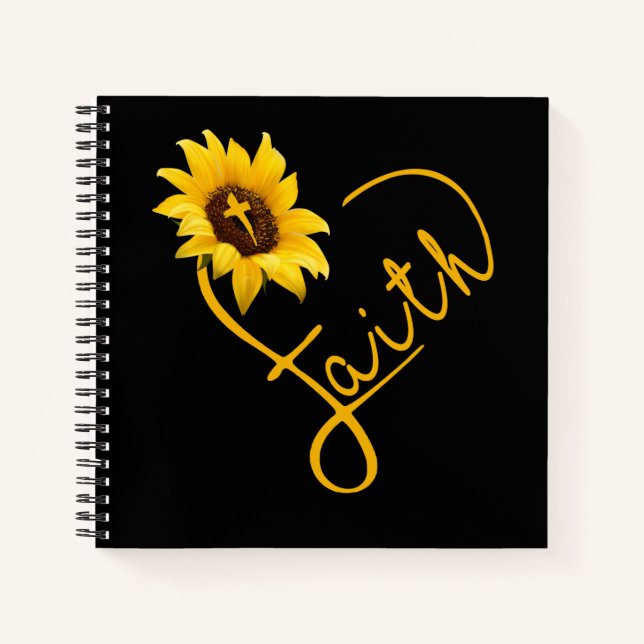 Jesus Love | Sunflowers Love Heart Faith Notebook (Front)