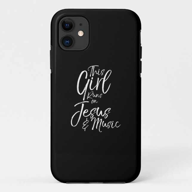 Jesus Love | This Girl Runs On Jesus & Music Case-Mate iPhone Case (Back)