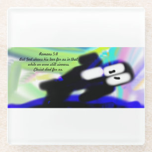 Jesus love us glass coaster