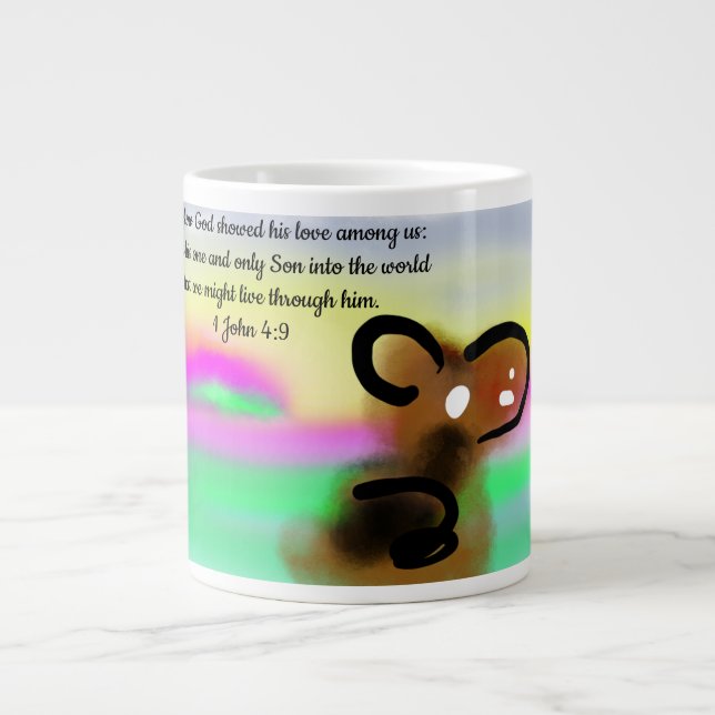 jesus love world  large coffee mug (Front)