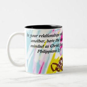 Jesus love world Two-Tone coffee mug