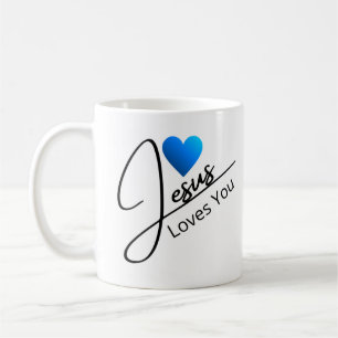 Jesus Love You - Blue Heart Coffee Mug