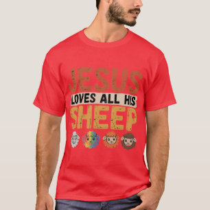 Jesus Loves All His Sheep Christianity Rainbow LGB T-Shirt