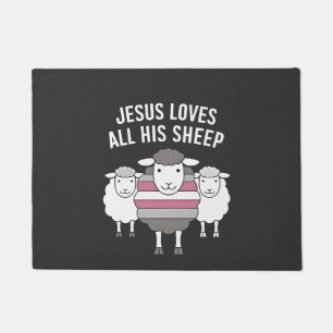Jesus Loves All His Sheep LGBT Pride Month Doormat