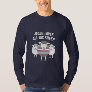 Jesus Loves All His Sheep LGBT Pride Month T-Shirt