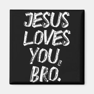 Jesus Loves Bro Religious God Jesus Christian Kids Magnet