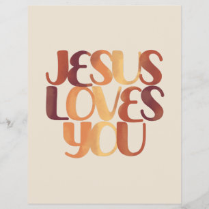 Jesus Loves Christian Typography Design Flyer