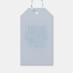 Jesus Loves Christian Typography Design  Gift Tags