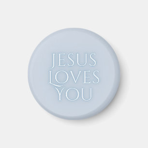 Jesus Loves Christian Typography Design Magnet