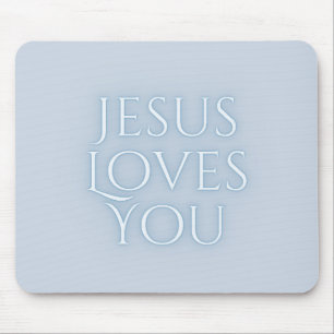 Jesus Loves Christian Typography Design  Mouse Mat