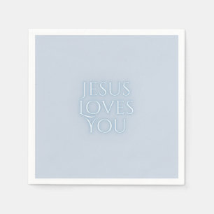 Jesus Loves Christian Typography Design  Napkin