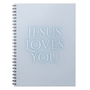 Jesus Loves Christian Typography Design  Notebook