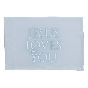 Jesus Loves Christian Typography Design  Pillowcase