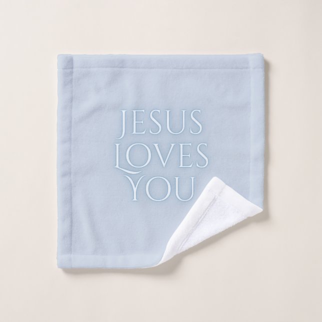 Jesus Loves Christian Typography Design  Wash Cloth (Wash Cloth)