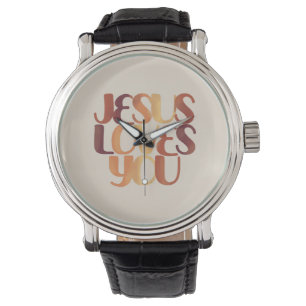 Jesus Loves Christian Typography Design Watch