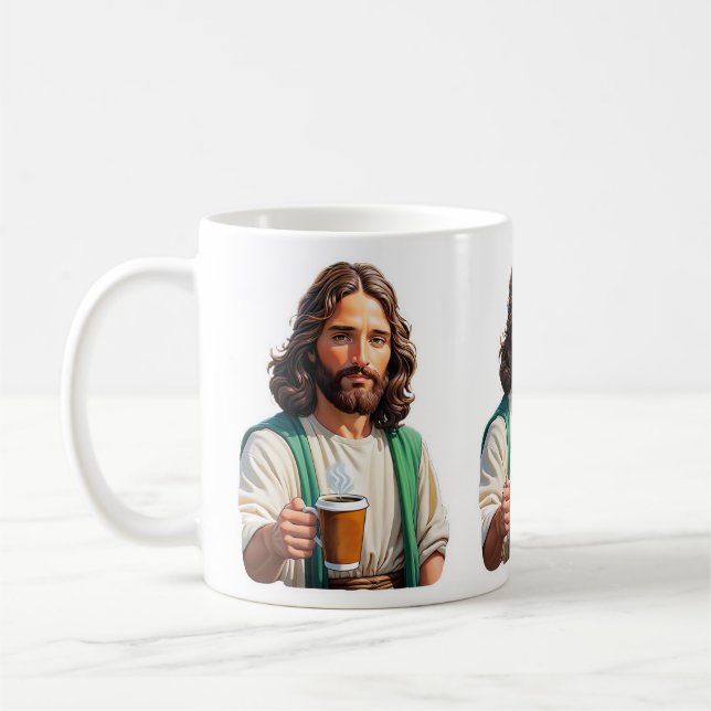 Jesus Loves Coffee Long Mug (Left)
