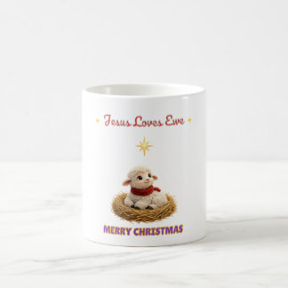 Jesus Loves Ewe Christmas Lamb Mug