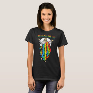 Jesus loves gay pride rainbow LGBT t-shirt