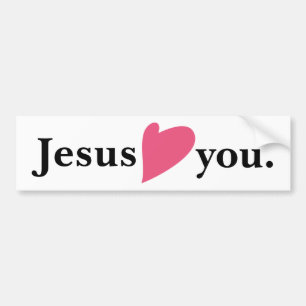Jesus Loves Heart You Bumper Sticker