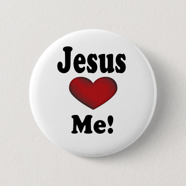 Jesus Loves Me 6 Cm Round Badge (Front)