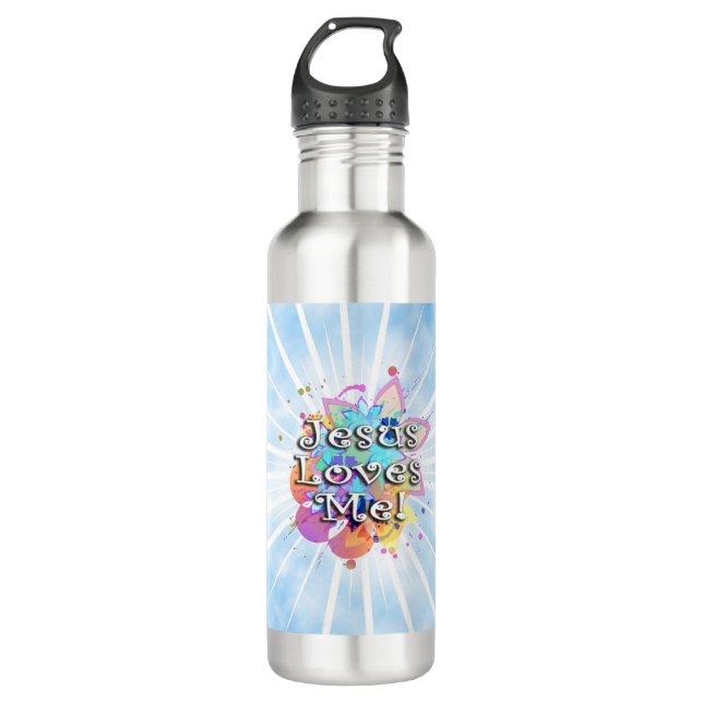 Jesus Loves Me 710 Ml Water Bottle (Front)