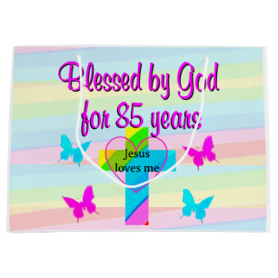 JESUS LOVES ME 85TH BIRTHDAY GIFT BAG