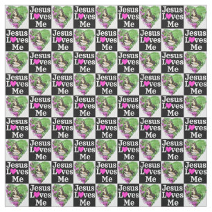 JESUS LOVES ME AND I LOVE JESUS CHRISTIAN FABRIC