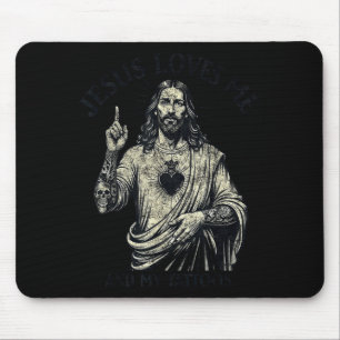 Jesus Loves Me And My Tattoos Christian Tattooed T Mouse Mat