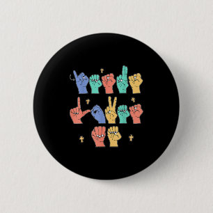 Jesus Loves Me Asl Christian Jesus Toddler You Sig 6 Cm Round Badge