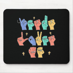 Jesus Loves Me Asl Christian Jesus Toddler You Sig Mouse Mat
