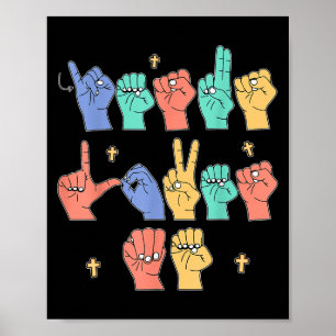 Jesus Loves Me Asl Christian Jesus Toddler You Sig Poster