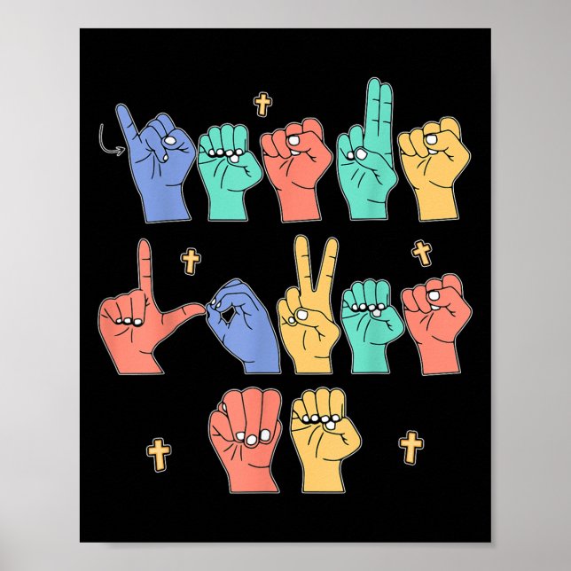 Jesus Loves Me Asl Christian Jesus Toddler You Sig Poster (Front)
