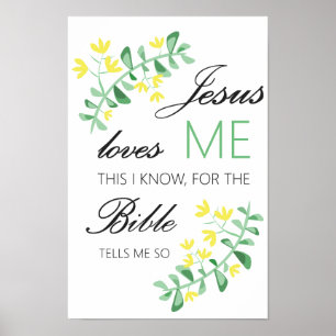 Jesus loves me - baby room poster