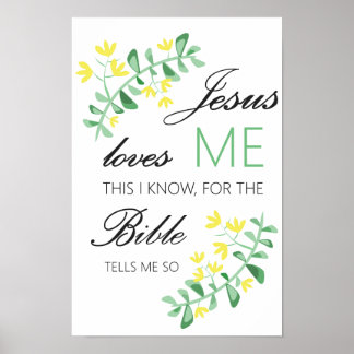 Jesus loves me - baby room poster